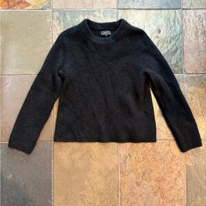 Quince Women's Black Mongolian Cashmere Fisherman Sweater Medium